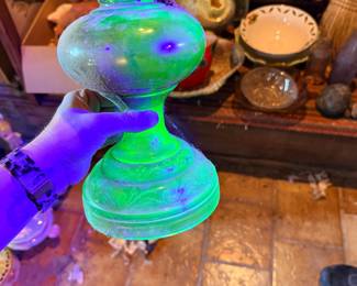 Uranium Glass Oil Lamp