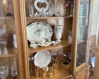 China cabinet filled with lots of goodies
