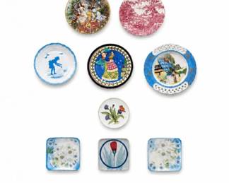 49 MixedVintageDecorativePlatesTilesCeramics