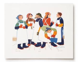 104 RieMuozCoffeeBreakSignedLimitedEditionPrint