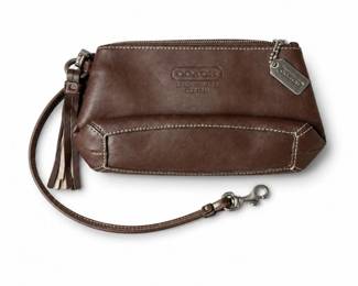 20 CoachLeatherwareBrownLeatherWristletClutchPurse