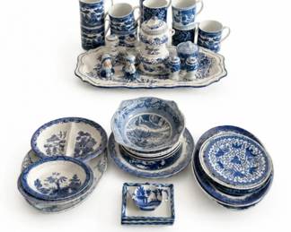 60 MixedBlueWhiteTransferwareChinaCollection