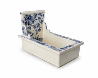 64 LargeAntiqueJapaneseBenkiBlueWhitePorcelainVesselPlanter