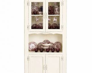 1 VintageCornerCabinetPurpleTransferwareGlassLot