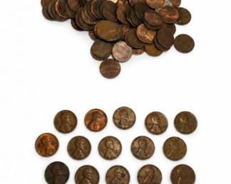 42 VintageWheatLincolnPennyCoinLot1920s1950s