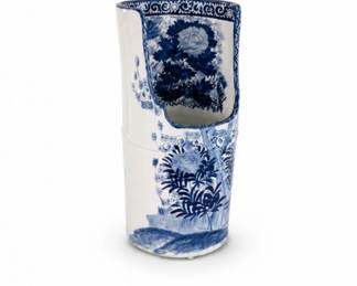 3 LargexVintageBlueWhitePorcelainUmbrellaStandVase
