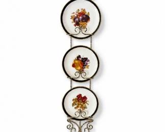 30 VintageBountifulEchtCobaltFruitPlatesWallHanging