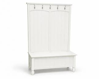 110 WhiteHallTreeBenchCoatRackwithStorageChest