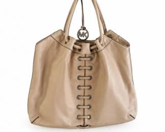 24 MichaelKorsAstorBlushLeatherGrommetHoboBag