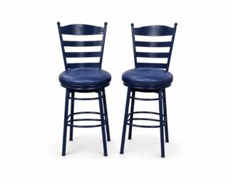 54 PairBlueMetalSwivelBarStoolsCounterChairsSet