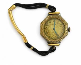98 AntiqueArtDecoGoldFilledLadiesWristwatch1920s