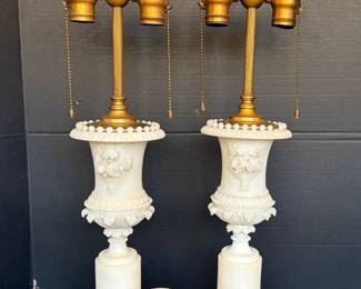 Neoclassical Alabaster Lamps