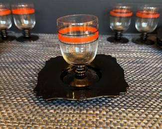 MCM Glass & Saucer Set