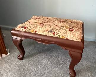 Vintage Needlepoint Footstool
