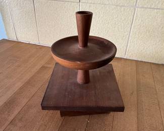 Mid-Century Modern Danish Teak Candleholder