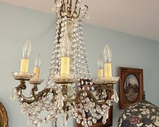 Antique French Empire Style Crystal Chandelier