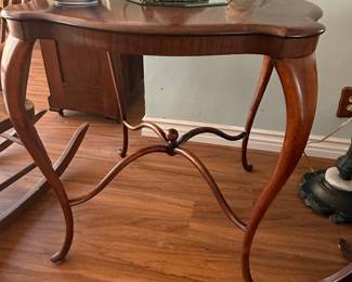 Antique French Louis XV Style Mahogany Two Tier Dessert Serving Table