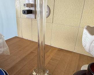 Vintage Clear Glass Elephant Foot Bud Vase