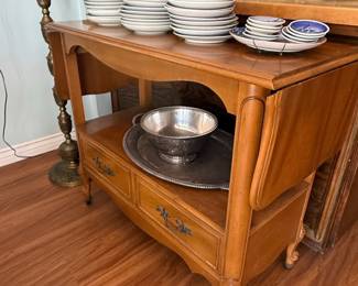 Thomasville French Provincial Drop-Leaf Serving Cart
