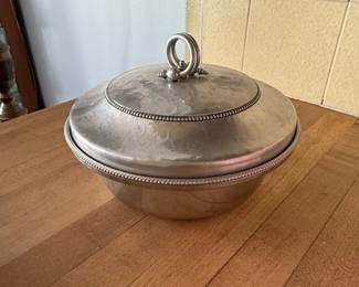 Hammered Aluminum Covered Vegetable Dish by B.W. Buenilum