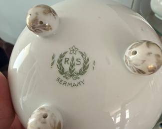 R.S. Germany Porcelain Mayonnaise Bowl and Ladle