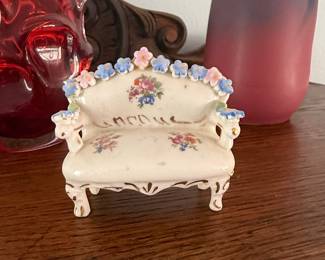 Vintage Elfinware Germany Miniature Settee Figurine