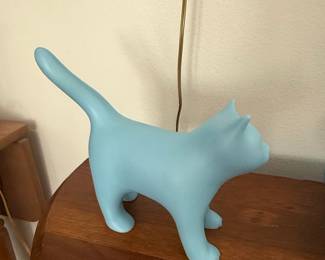Venice Clay Blue Cat Figurine