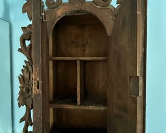 Black Forest Carved Wood Medicine Cabinet