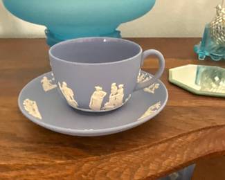 Wedgwood Jasperware Tea Cups and Saucers (Set of 3)
