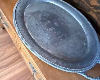 Wm. Rogers Silver-Plated Serving Tray with Rope-Twist Border