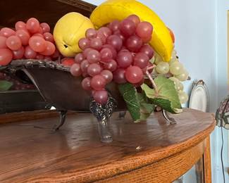 Victorian Style Silver Plated Footed Fruit Bowl with Scrollwork and Foliate Feet