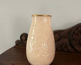 Lenox Morning Glory Vase with Gold Trim
