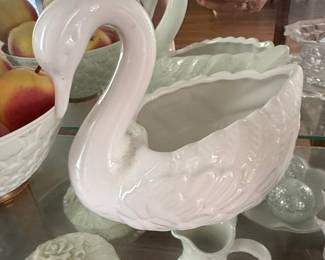Vintage Portuguese Ceramic Swan Planter