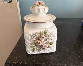 Lefton China Hand Painted Floral Jar #831