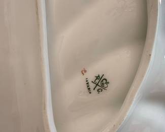 R.C. Bavaria Porcelain Divided Dish with Pink Roses
