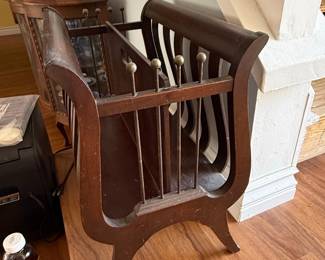 Vintage Ferguson Bros. Mfg. Co. Lyre Magazine Rack