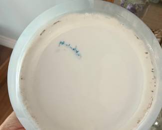 Hand-Painted Porcelain Pitcher with Violets and Blue Wash by Melody '78