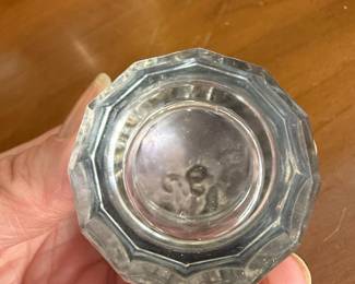 Antique Sterling Silver and Cut Glass Vanity Jar with Art Nouveau Floral Motif