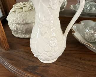 Spode Floral Relief Creamware Pitcher