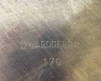 Wm. Rogers Silver-Plated Round Serving Tray with Pierced Gallery and Rope Edge - Model 170