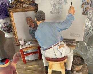 Gorham Norman Rockwell 'Triple Self-Portrait' Figurine