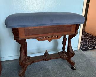 Victorian Eastlake Style Piano Bench