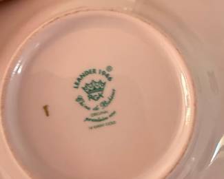 Leander 1946 RGK Pink Floral Teacup and Saucer with 14k Gold