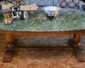 RARE 1970s Vintage Hollywood Regency Era Glamour Verde (Green) Marble Coffee Table made by Imperial Furniture Company. HIGHLY COLLECTIBLE 1970s DESIGN!!!