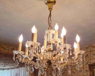 Circa 1895-1910 ANTIQUE BACCARAT 12-LIGHT CRYSTAL CHANDELIER in the FAMOUS "BAMBOO TORS" PATTERN from FRANCE. INHERENTLY RARE & MUSEUM-TIER COLLECTIBLE!! It does come with Authentic paperwork.
