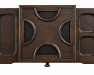 1970s Authentic Vintage Multi-functional Wooden Valet Box or Vanity Jewelry Chest for Gentlemen. *Stamped made in Japan* HIGHLY SOUGHT-AFTER COLONIAL REVIVAL SHOWPIECE!!!