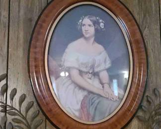 Circa 1950s-1960s Vintage Oval Framed Gallery Print of the Famous Opera Icon, Jenny Lind also known as "The Swedish Nightingale." This piece is Professionally Curated, Cataloged, and Custom Assembled by Spectra Galleries (Item# 1244/ Vendor code 0113).