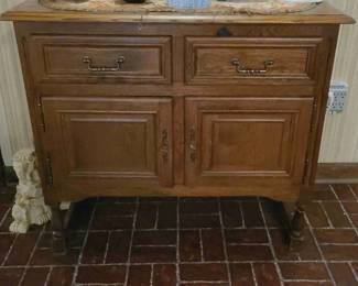 1950s Usines Jean Huygens Credenza, also know as a "Kommode," from Mechelen, Belgium. Authentic genuine original factory tag on back.