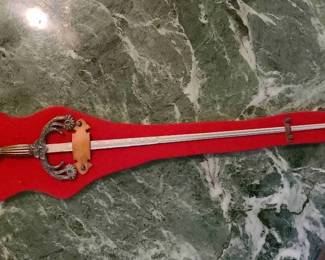 1961 Authentic Marto "Robin Hood" cadet-size decorative sword from Toledo, Spain. HIGHLY COLLECTIBLE AND IS ONE OF THE MOST POPULAR AND RECOGNIZABLE FANTASY LINES EVER PRODUCED BY SPANISH ARTISANS!!!