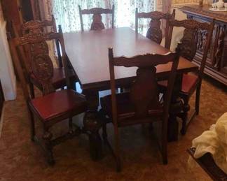 RARE, HIGHLY COLLECTIBLE, HIGHLY SOUGHT-AFTER GERMAN BRUTALIST 1970s Vintage Mediterranean Style Dining Suite Made in Germany! *Original factory markings underneath*